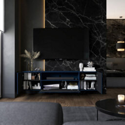 Heze Furniture Elpis 2 Glamour Tv Cabinet 150 Cm Wall-Mounted - Navy Matt - thumbnail 2