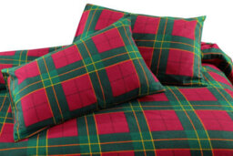 Kampala Hill Flannelette Tartan Check Brushed Cotton Duvet Cover Set Grey Bedding Set Single - thumbnail 4