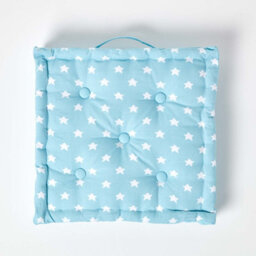 Homescapes Cotton Blue Stars Floor Cushion, 40 X 40 Cm - thumbnail 3