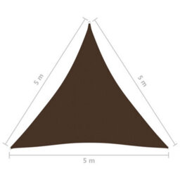 Berkfield Sunshade Sail Oxford Fabric Triangular 5X5X5 M Brown - thumbnail 6