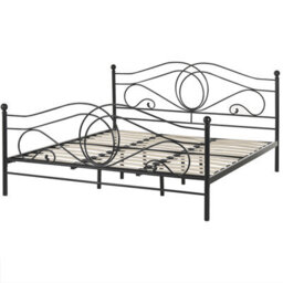 Beliani Bed Metal Lyra 180 X 200 Cm (Eu Super King) Black - thumbnail 5