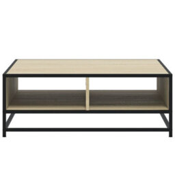 Walplus Coffee Table Sonoma Oak 80X80X30 Cm Engineered Wood And Metal - thumbnail 5