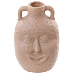 Beliani Flower Vase Veria Ceramic 26 Cm Beige