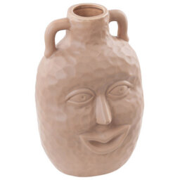 Beliani Flower Vase Veria Ceramic 26 Cm Sand Beige - thumbnail 4