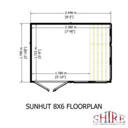 Shire Sun Hut Potting Shed With Opening Windows And Interchangable Panels 8Gx6 - thumbnail 9