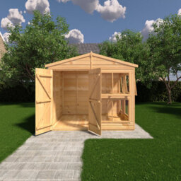 Shire Sun Hut Potting Shed With Opening Windows And Interchangable Panels 8Gx6 - thumbnail 2