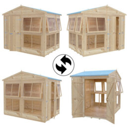 Shire Sun Hut Potting Shed With Opening Windows And Interchangable Panels 8Gx6 - thumbnail 5
