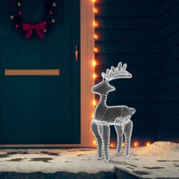 Berkfield Reindeer Christmas Decoration With Mesh 306 Leds 60X24X89Cm - thumbnail 3