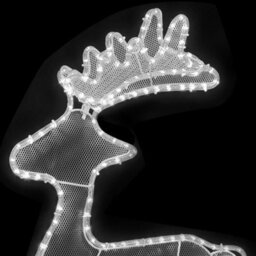 Berkfield Reindeer Christmas Decoration With Mesh 306 Leds 60X24X89Cm - thumbnail 5