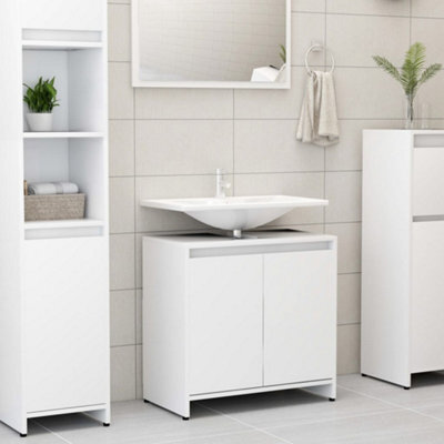 Berkfield Bathroom Cabinet White 60X33X61 Cm Engineered Wood - image 1