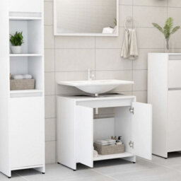 Berkfield Bathroom Cabinet White 60X33X61 Cm Engineered Wood - thumbnail 3