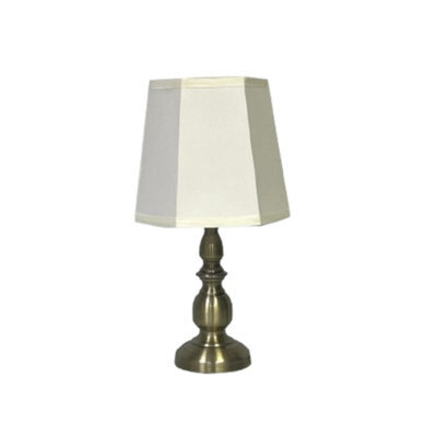 Monal Harvard Antique Brass Touch Table Lamp With Cream Shade 4 Stage Dimmer Single - image 1