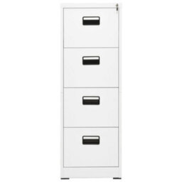 Berkfield Filing Cabinet White 46X62X133 Cm Steel - thumbnail 2