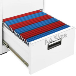Berkfield Filing Cabinet White 46X62X133 Cm Steel - thumbnail 9