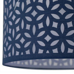 First Choice Lighting Aura - Chrome Table Lamp With Navy Blue Cut Out Shade - thumbnail 2