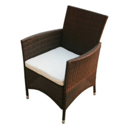 Walplus 5 Piece Outdoor Dining Set With Cushions Poly Rattan Brown - thumbnail 5