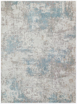 Modern Rug, Abstract Rug For Bedroom, & Living Room, Stain-Resistant Rug, 7mm Thick Teal Abstract Rug-120Cm X 170Cm - image 1