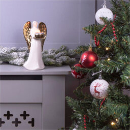Netagon St Helens Home & Garden Ceramic Winged Angel Tealight Holder Gold