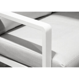 Dellonda Kyoto White 3 Piece Outdoor Garden Corner Sofa & Coffee Table Set White - thumbnail 6