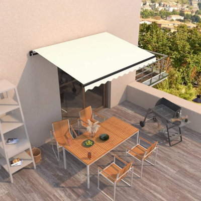 Berkfield Manual Retractable Awning 350X250 Cm Cream - image 1