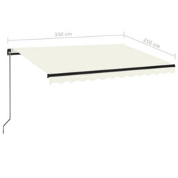 Berkfield Manual Retractable Awning 350X250 Cm Cream - thumbnail 7