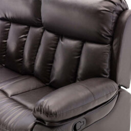 More4Homes Chester Manual Recliner Bonded Leather 1+2 Seater Sofa Set (Brown) - thumbnail 8