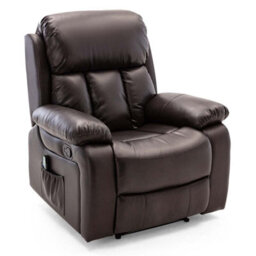 More4Homes Chester Manual Recliner Bonded Leather 1+2 Seater Sofa Set (Brown) - thumbnail 4
