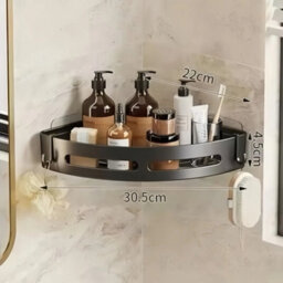 3 Tier Corner Shower Caddy Shelf Bathroom Wall Mounted - thumbnail 2
