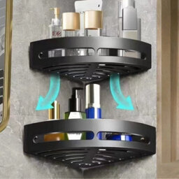3 Tier Corner Shower Caddy Shelf Bathroom Wall Mounted - thumbnail 6