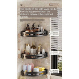 3 Tier Corner Shower Caddy Shelf Bathroom Wall Mounted - thumbnail 5