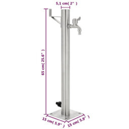 Walplus Garden Water Column Stainless Steel Round 65 Cm - thumbnail 8