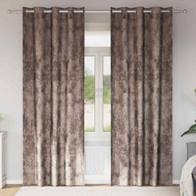 Berkfield Curtain With Curtains 2 Pcs Cappuccino 245 X 140 Cm Velvet - image 1