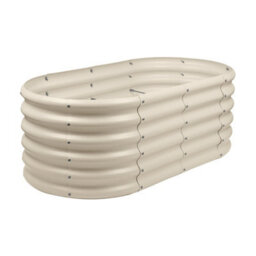 Harbour Housewares Raised Garden Beds - 2X Ivory Rounded Bottomless Metal Bed Galvanised Steel Planter Box 120 X 60 X 45Cm - thumbnail 7