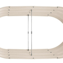 Harbour Housewares Raised Garden Beds - 2X Ivory Rounded Bottomless Metal Bed Galvanised Steel Planter Box 120 X 60 X 45Cm - thumbnail 6
