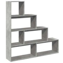 Berkfield Room Divider Bookcase 4-Tier Concrete Grey 143.5X29X143.5 Cm Engineered Wood - thumbnail 2