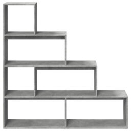 Berkfield Room Divider Bookcase 4-Tier Concrete Grey 143.5X29X143.5 Cm Engineered Wood - thumbnail 5