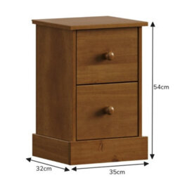Mercers Furniture Farmhouse Dark 3 Drawer Bedside Cabinet Table Solid Wood Pine Wooden Bedroom - thumbnail 2