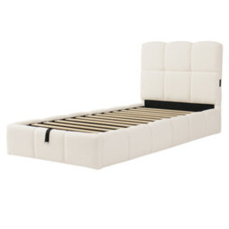 Modernluxe 3Ft Single Bed, 90X190 Cm, Ottoman Bed, Hydraulic Bed, With Upholstered Headboard, Bouclé, Beige - thumbnail 9