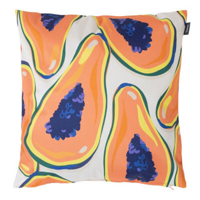 Icon Indoor And Outdoor Papaya Fruit Print Waterproof Filled Cushion Orange - image 1