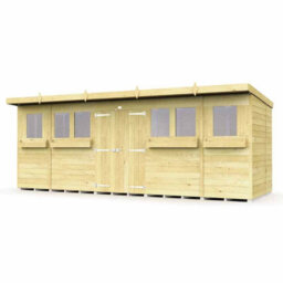 Buttercup Farm 18 X 7 Feet Pent Summer Shed - Wood - L214 X W533 X H201 Cm - thumbnail 1