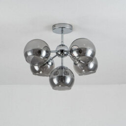 Pagazzi Lighting Pagazzi Nia Chrome Smoke 5-Light Semi-Flush Ceiling Light - thumbnail 4