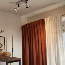 Beliani 2-Light Ceiling Lamp Black And White Cone Shade With Adjustable Swing-Arm Spotlights - thumbnail 1