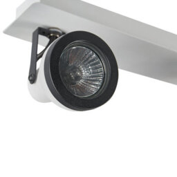 Beliani 2-Light Ceiling Lamp Black And White Cone Shade With Adjustable Swing-Arm Spotlights - thumbnail 6