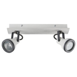 Beliani 2-Light Ceiling Lamp Black And White Cone Shade With Adjustable Swing-Arm Spotlights - thumbnail 5