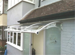 Canofix UK Canofix Door Canopy Pc 3500 Width X 1000 Projection (Grey Bracket - Clear Sheet) - thumbnail 2