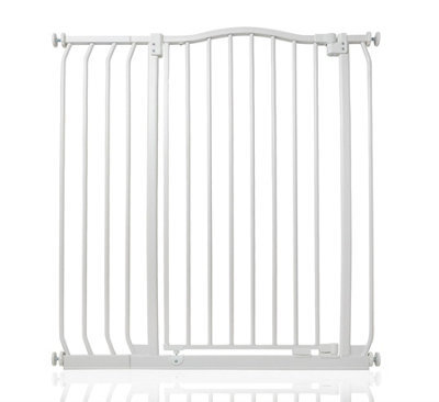Bettacare Extra Tall Curved Top Dog Gate, 89Cm - 98Cm, Matt White, Extra Tall 100Cm In Height, Pressure Fit Pet Gate - image 1