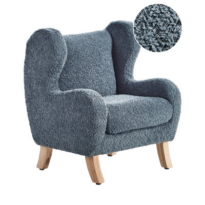 Beliani Kids Armchair Farum Boucle Dark Blue - image 1