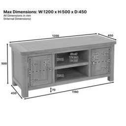 The Furniture Market Marbury Cream Painted Widescreen Tv Unit Stand Up To 60 Tv Size - thumbnail 9