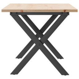 Berkfield Coffee Table X-Frame 90X40X45 Cm Solid Wood Pine And Steel - thumbnail 5