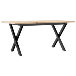 Berkfield Coffee Table X-Frame 90X40X45 Cm Solid Wood Pine And Steel - thumbnail 6